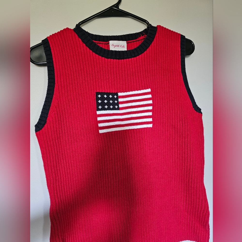 Vintage Crystal Kobe sweater, American Flag, festive upcoming season 4th of July